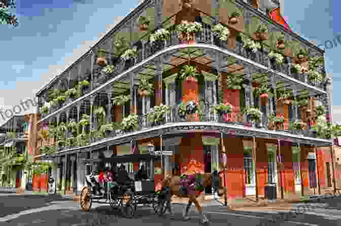 A Cyclist Riding Through The Historic French Quarter Of New Orleans, Louisiana. Bike Tourist New Orleans: Riding Bicycles In New Orleans