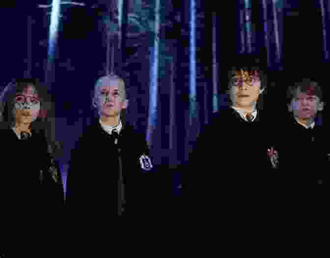 A Scene From Harry Potter And The Sorcerer's Stone, Featuring Harry, Ron, And Hermione In Their Hogwarts Uniforms Harry Potter: Cinematic Guide (Harry Potter)
