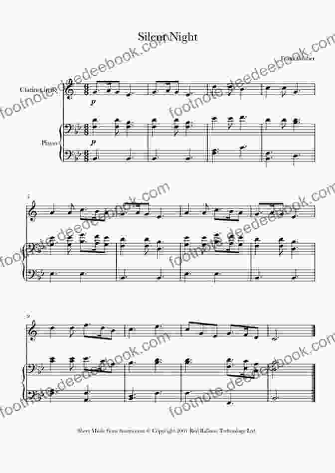 Bass Clarinet Part For 'Silent Night' Bass Clarinet Part (instead Bassoon) Of 10 Christmas Tunes For Flex Woodwind Quartet: Easy/intermediate (10 Christmas Tunes Flex Woodwind Quartet 8)