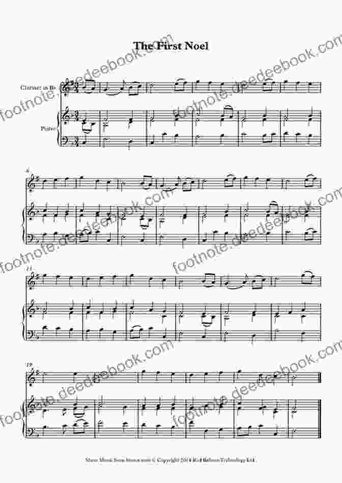 Bass Clarinet Part For 'The First Noel' Bass Clarinet Part (instead Bassoon) Of 10 Christmas Tunes For Flex Woodwind Quartet: Easy/intermediate (10 Christmas Tunes Flex Woodwind Quartet 8)