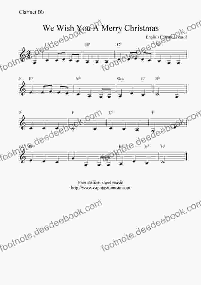 Bass Clarinet Part For 'We Wish You A Merry Christmas' Bass Clarinet Part (instead Bassoon) Of 10 Christmas Tunes For Flex Woodwind Quartet: Easy/intermediate (10 Christmas Tunes Flex Woodwind Quartet 8)