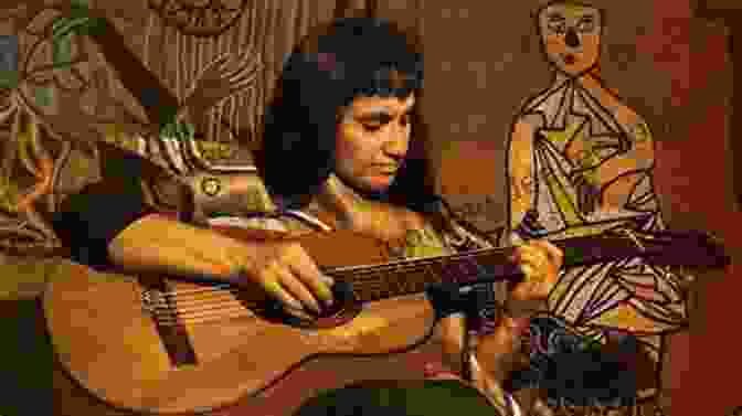 Violeta Parra Playing The Guitar. She Is Sitting On A Chair, Wearing A Simple Dress And A Shawl, And Her Eyes Are Closed In Concentration. Violeta Parra: By The Whim Of The Wind